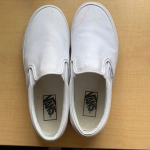 Women’s size 7.5 white slip on Vans